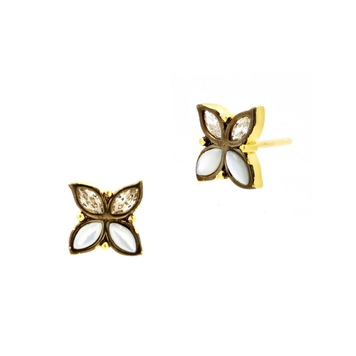 Fleur Bloom Leaflet Stud Earrings - FREIDA ROTHMAN