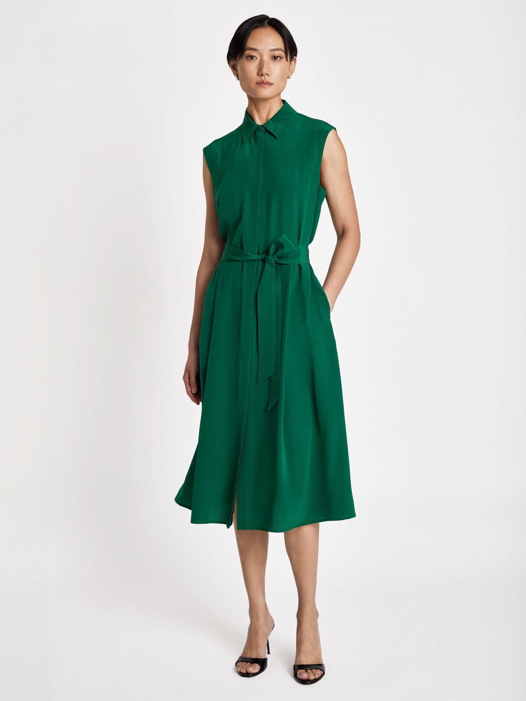 Silk shirt dress
