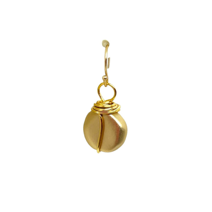 Matte Gold  Flat Nugget Wire Wrapped Earrings