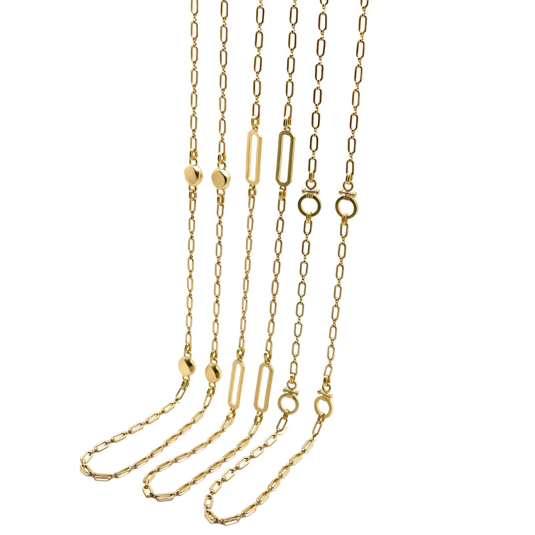 Matte Gold Station Layer Necklace