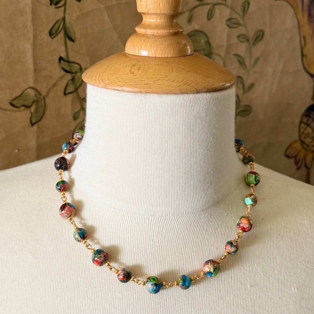 Multi Jasper Link Necklace