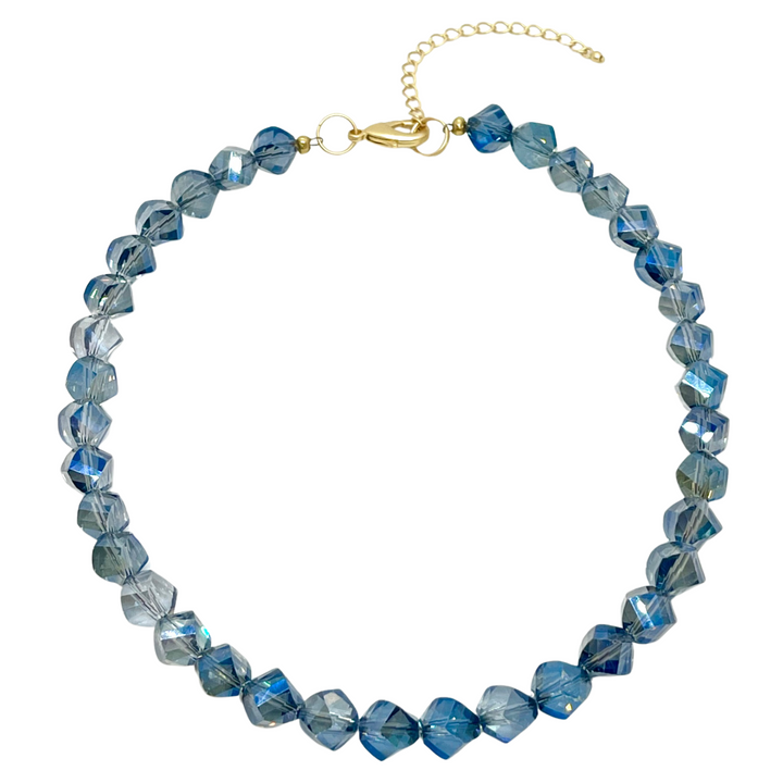 Labradorite Blue Slice Crystal Necklace