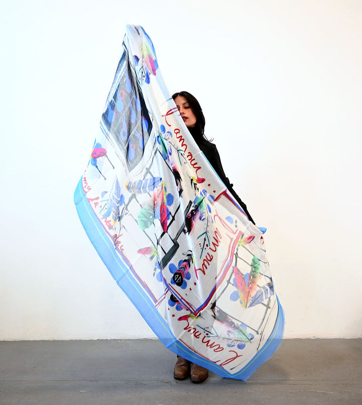 Love Letters Cotton Scarf