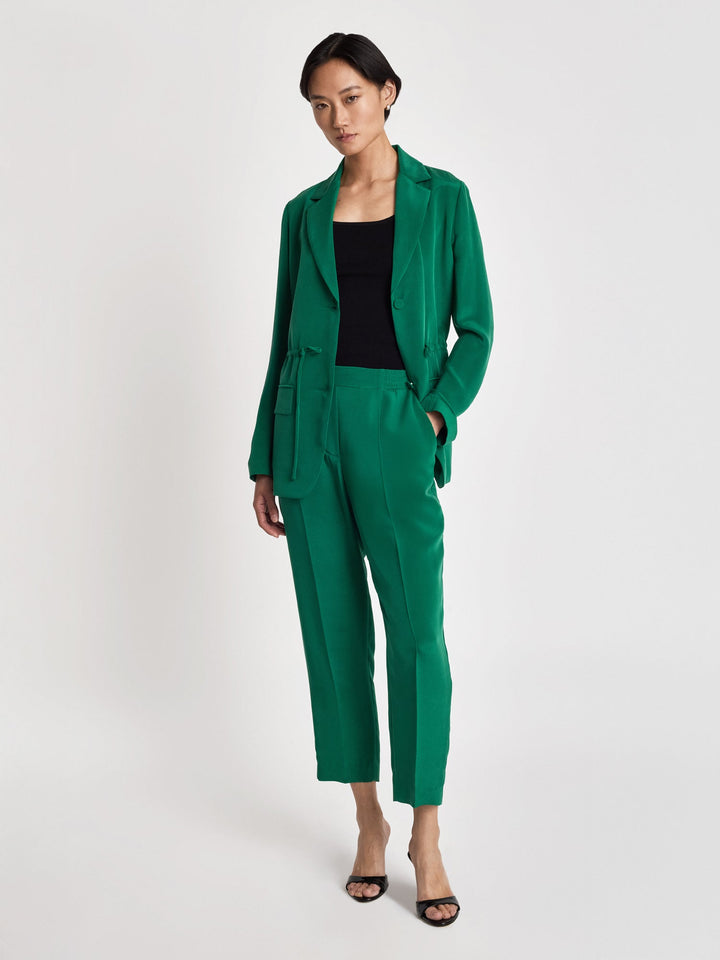 Silk pleated trouser