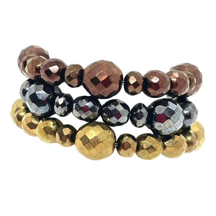 Gold Metallic Fire Polish Crystal Bracelet