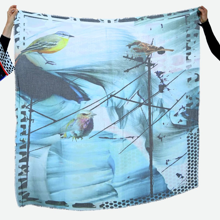 L'Oiseau Bleu Silk Modal Scarf