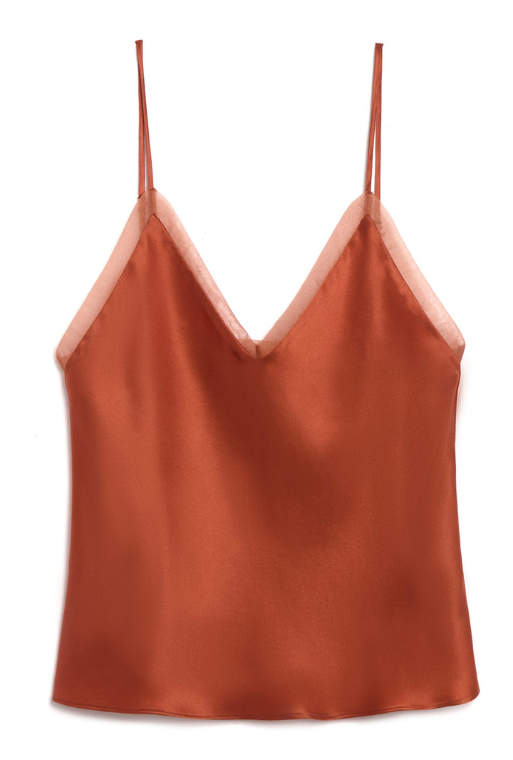 Bias Cut Silk Cami - Burnt Orange PRE-ORDER