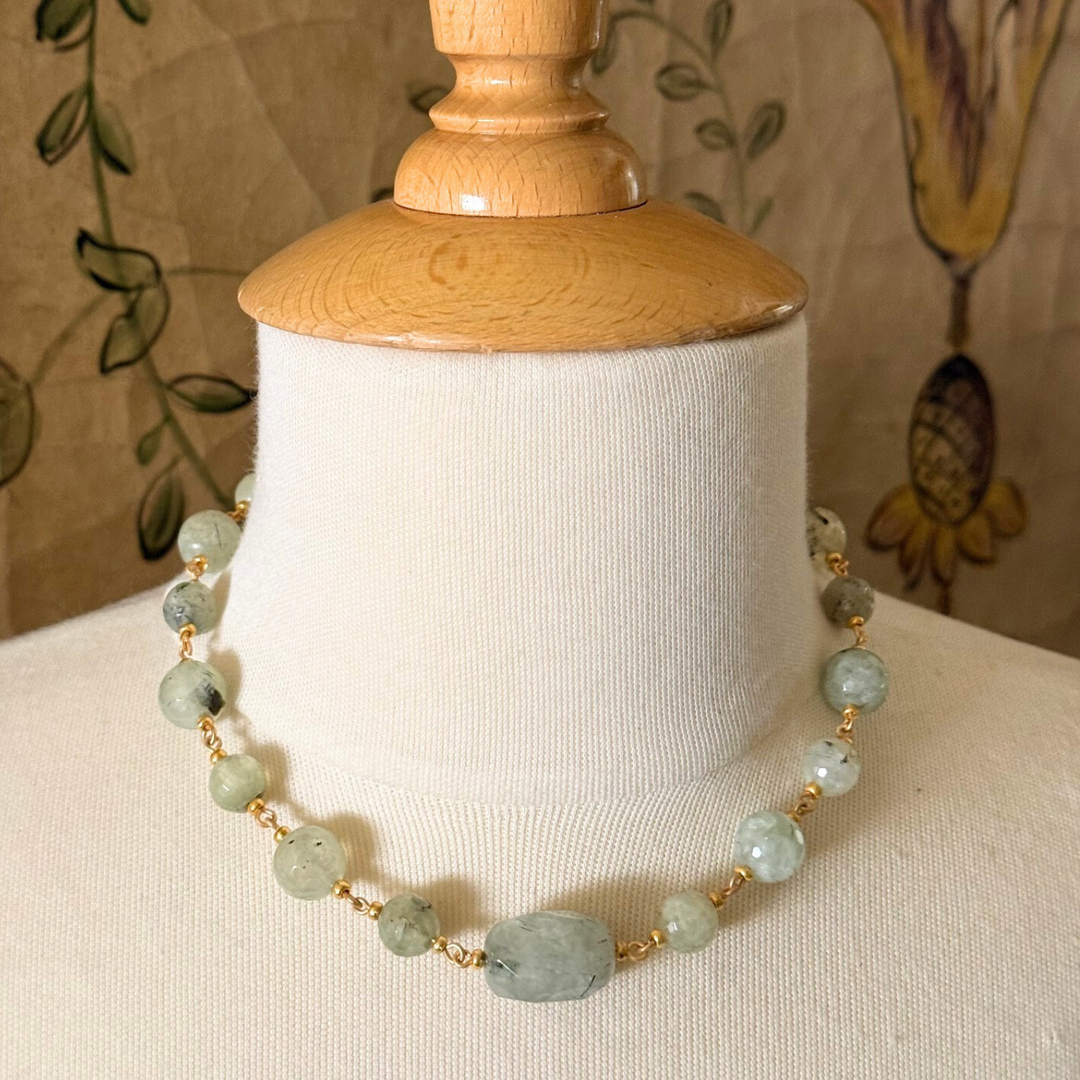 Prehnite Link Necklace