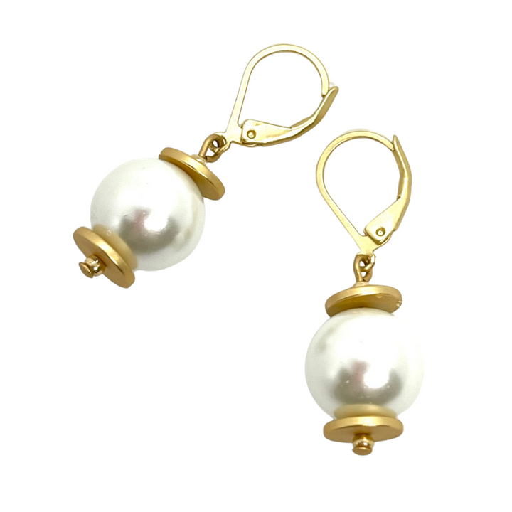 Pearl and Gold Accent Earrings