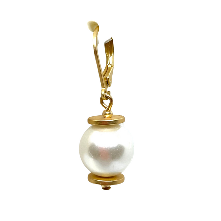 Pearl and Gold Accent Earrings