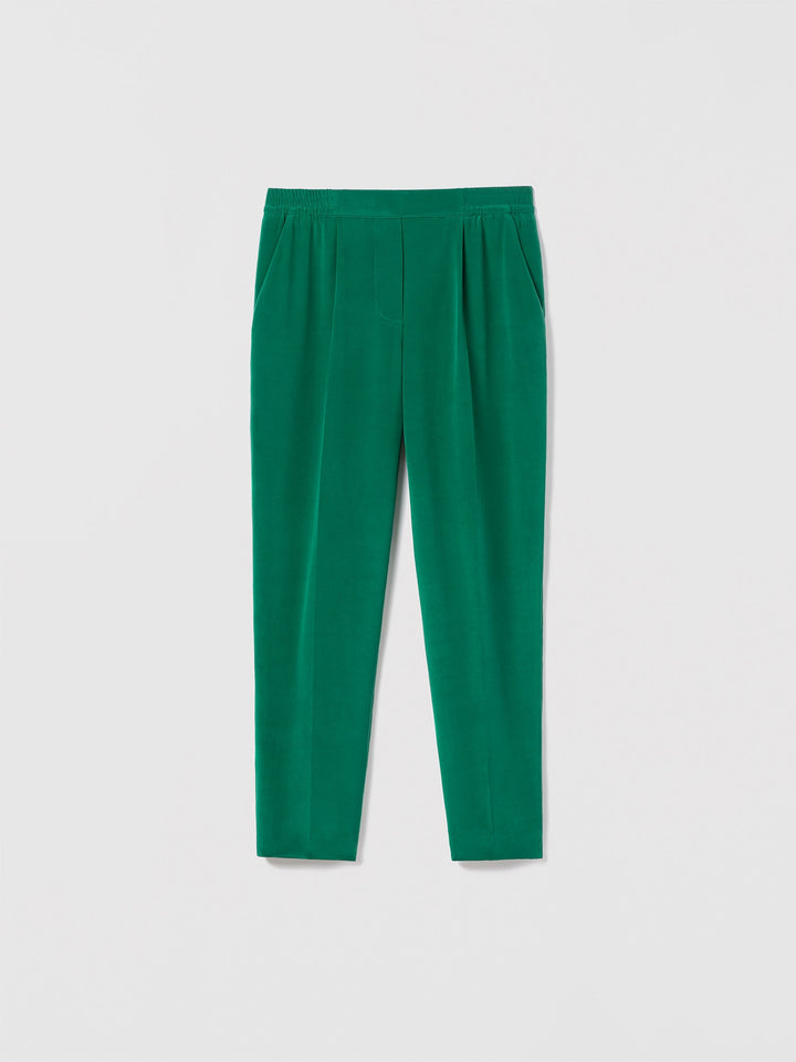 Silk pleated trouser