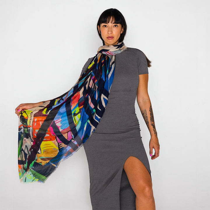 Plume Silk Scarf