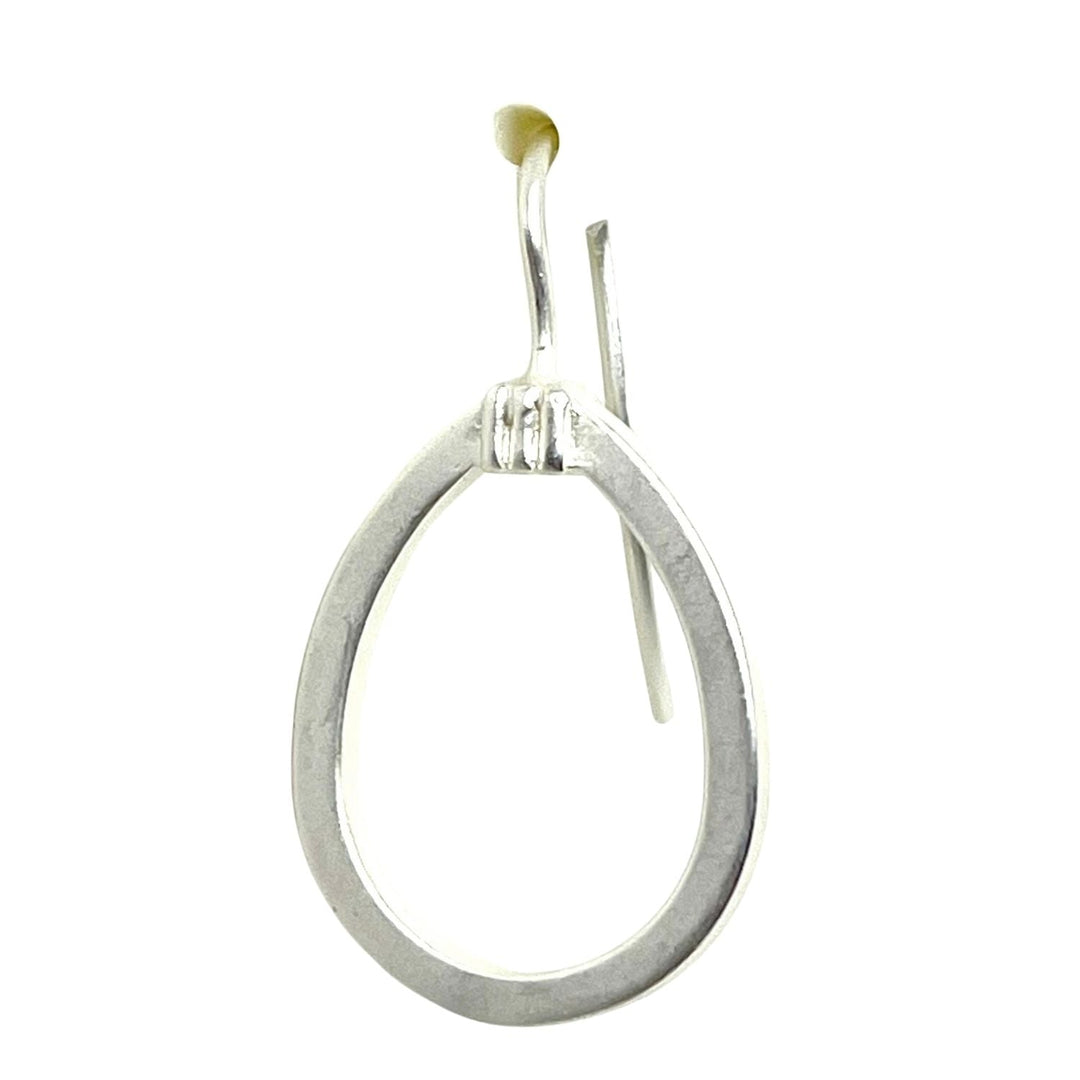 Teardrop Matte Silver Frame Earrings