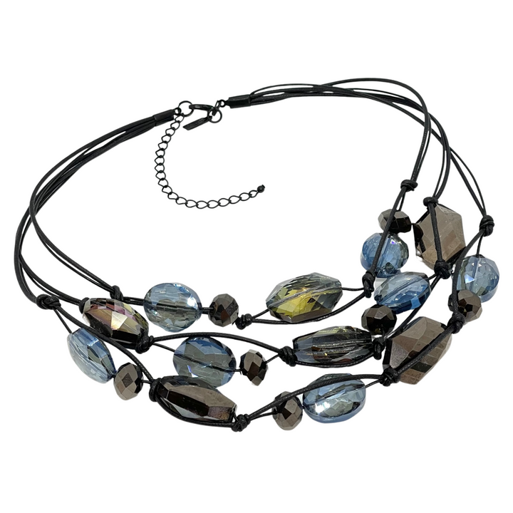 Metallic Brown and Blue Crystal Torsade