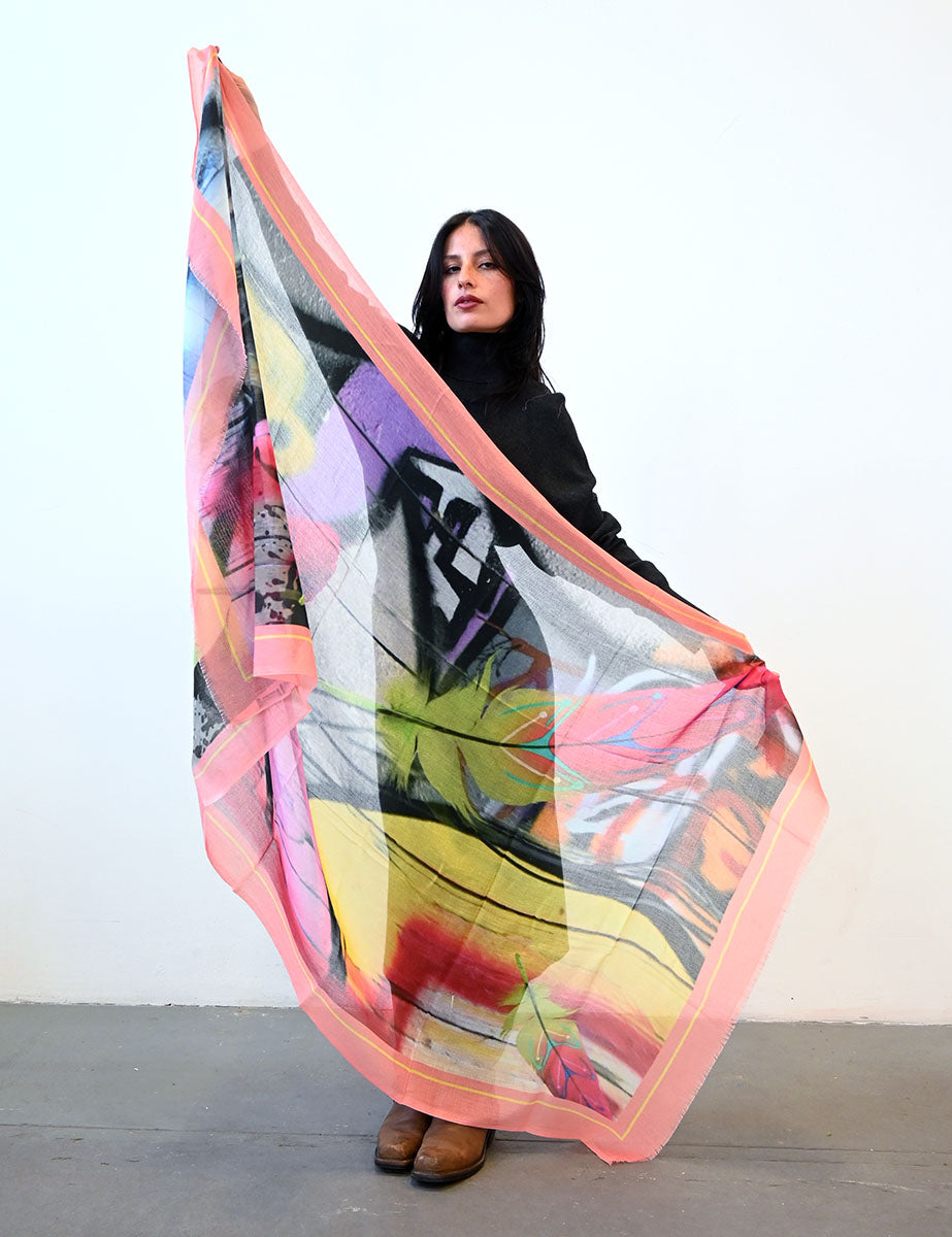 Wild Feathers Cotton Scarf