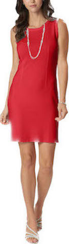 Sonia Milano Knit Sleeveless Sheath Dress; Red