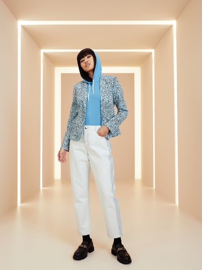 Betsy's Studio Scuba Jersey Blazer - Pepita