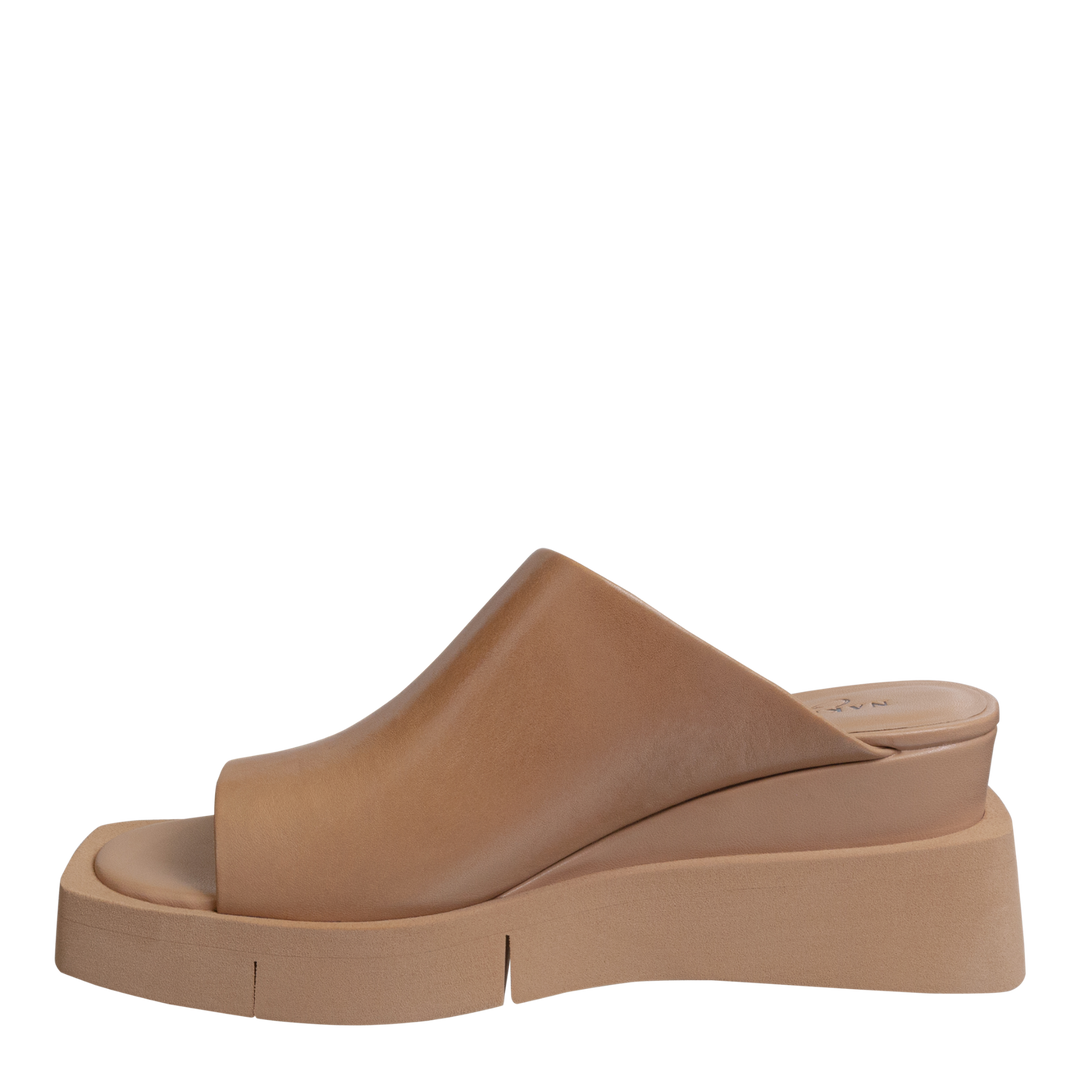 NAKED FEET - INFINITY in CAMEL Wedge Sandals