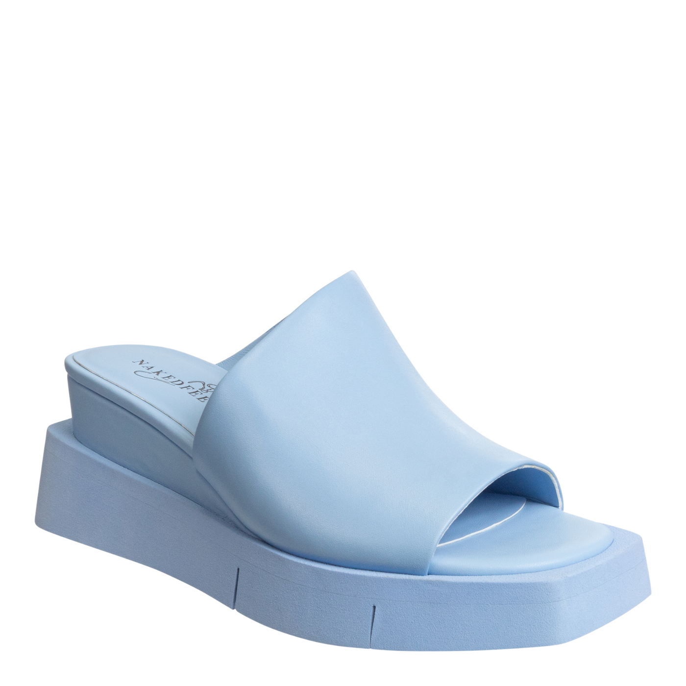 NAKED FEET - INFINITY in LIGHT BLUE Wedge Sandals