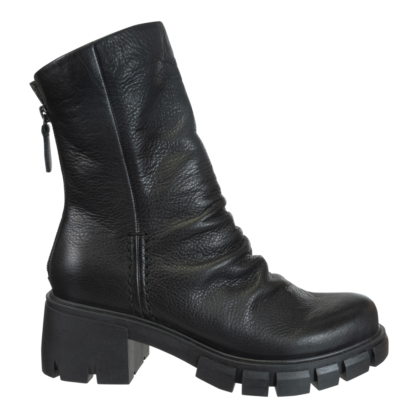 NAKED FEET - PROTOCOL in BLACK Heeled Mid Shaft Boots