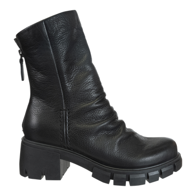 NAKED FEET - PROTOCOL in BLACK Heeled Mid Shaft Boots