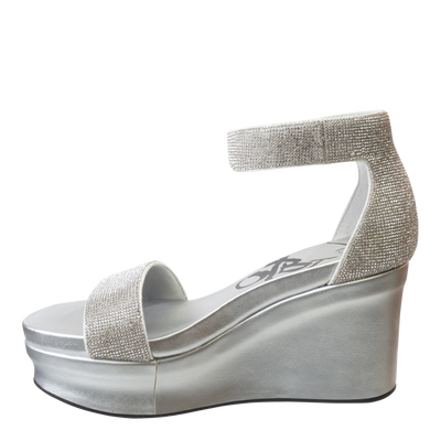 OTBT - STATUS in SILVER Wedge Sandals