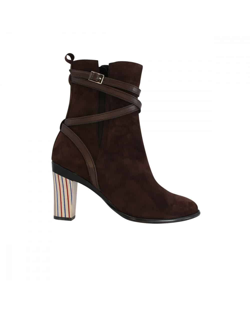 Virginia Brown Strappy Ankle Boot